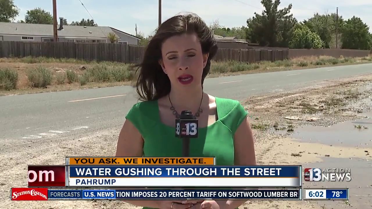 New well coming online causes water in Pahrump street