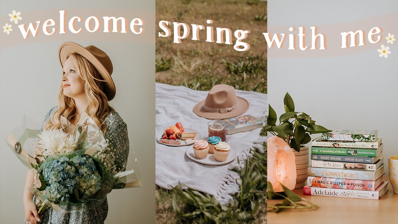 SPRING READING VLOG \\ 48 hour readathon, bookish picnic & cozy rainy spring afternoon 🌸☀️