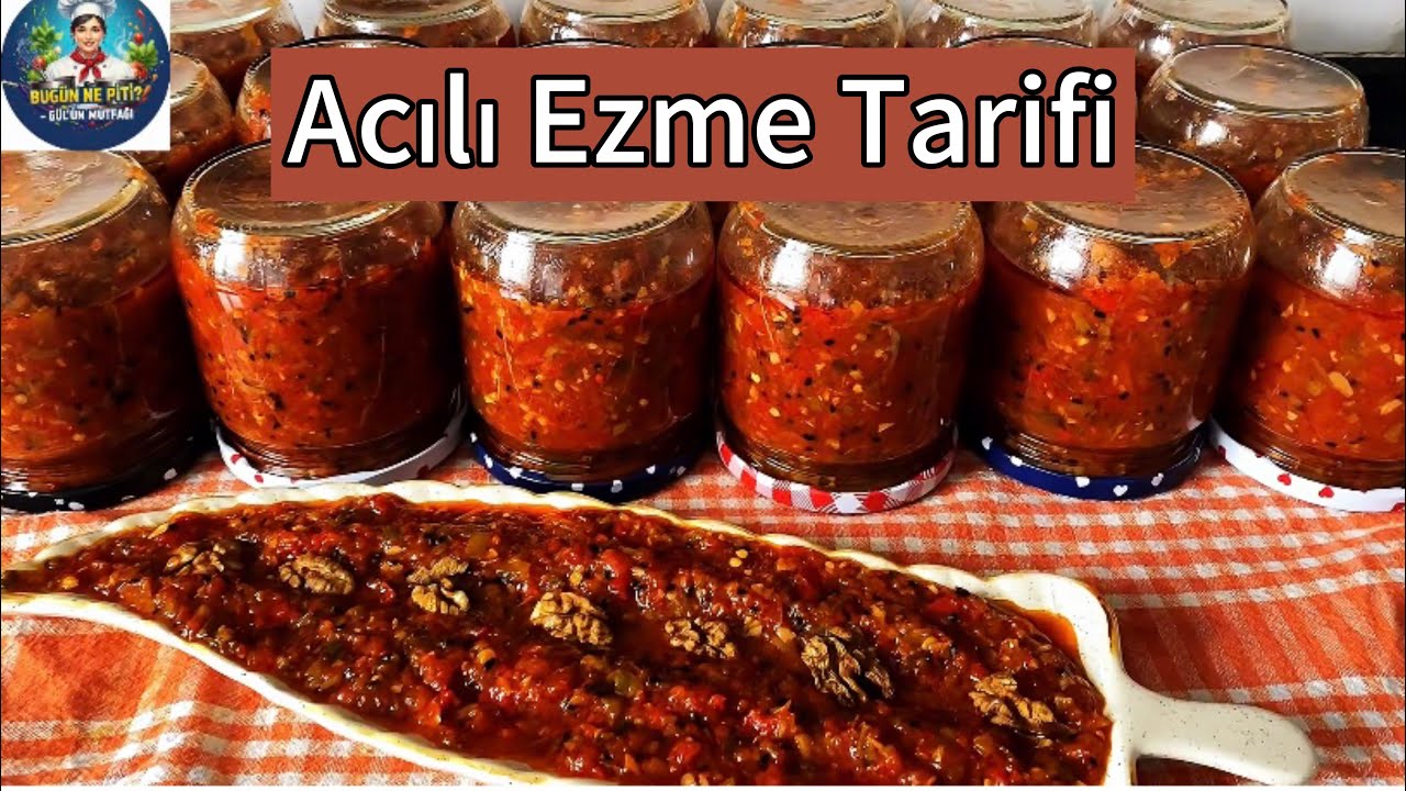 Bir Kavanoz Yetmez! 🔥 Herkes Bu Tarifi Soracak — Acılı Ezme Yapımı