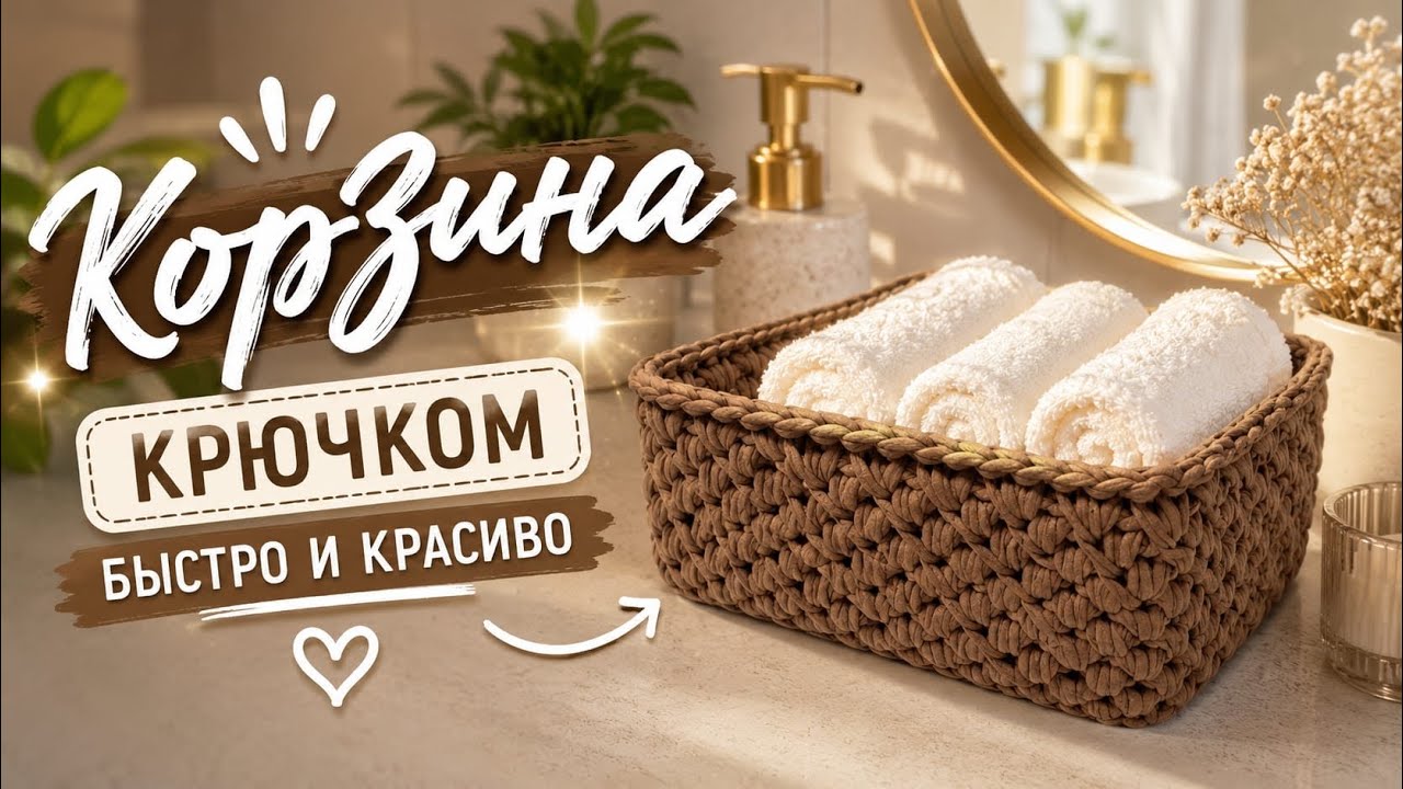 МАСТЕР-КЛАСС КАК СВЯЗАТЬ КОРЗИНУ КРЮЧКОМ КРАСИВЫМ УЗОРОМ 🧶