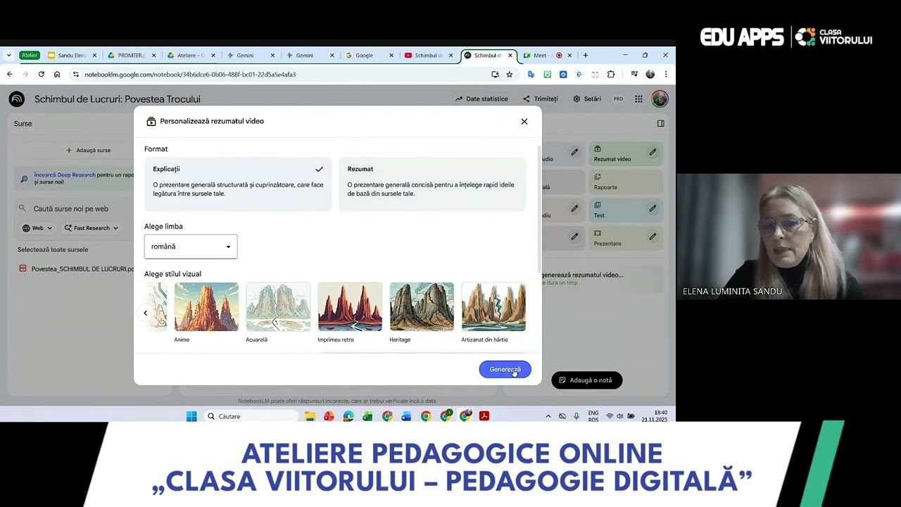 NotebookLM la clasă: reflecție și recapitulare la educație financiară. Tutorial pentru profesori.