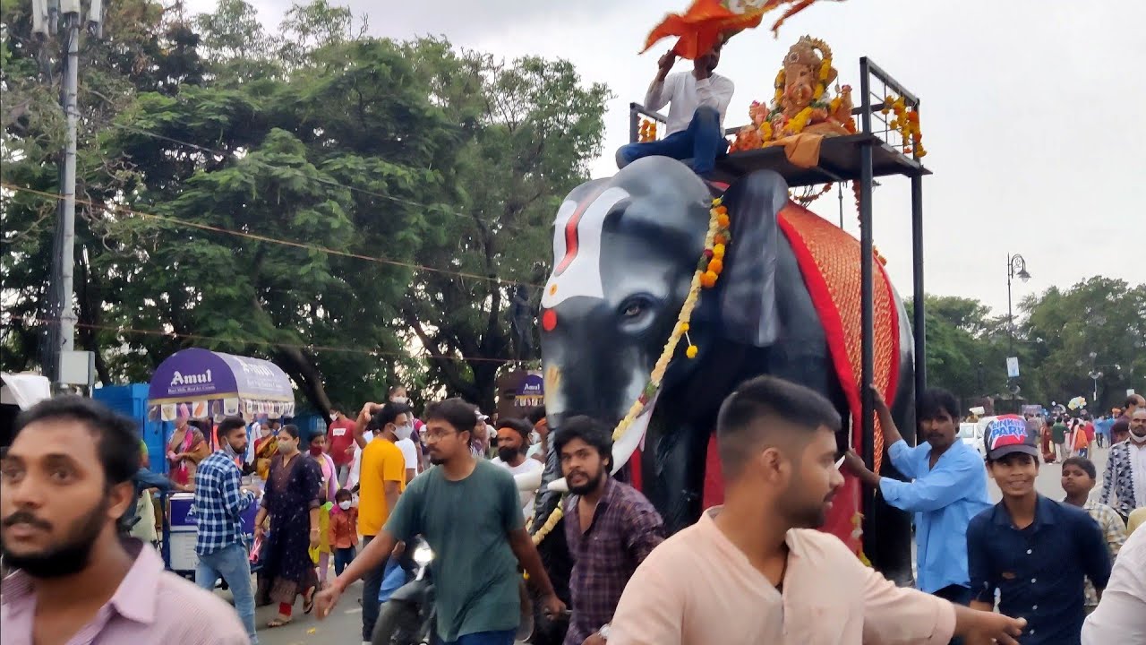 Did you see a mechanical elephant before? Hyderabad Ganesh immersion