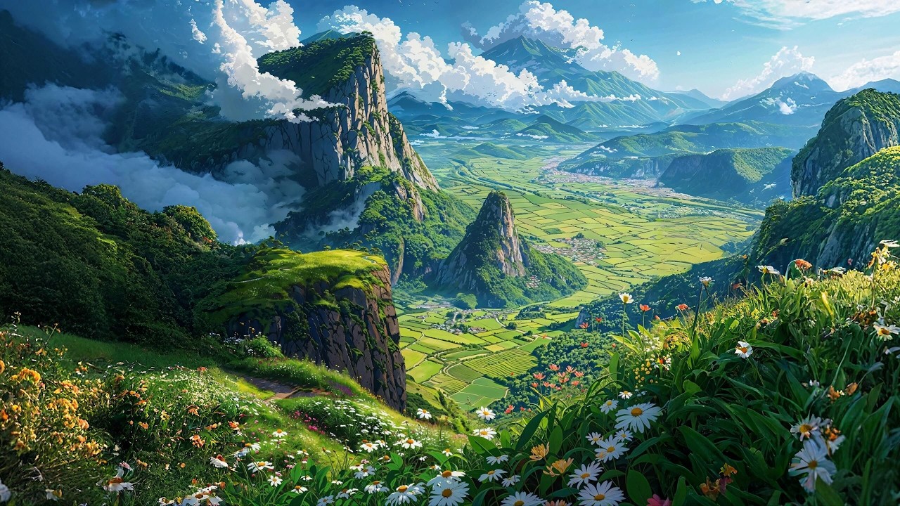 The Young Wizard Overlooking Endless Valleys | Relaxing Fantasy Ambience| |Study ambience| [No Ads]