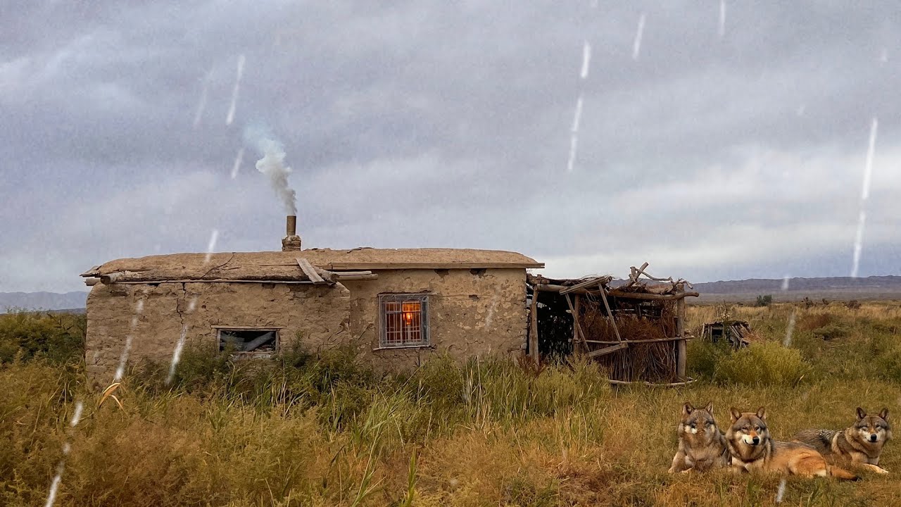 Abandoned House in the Steppe Saved My Life | Alone, Wolves, Rain and Fire