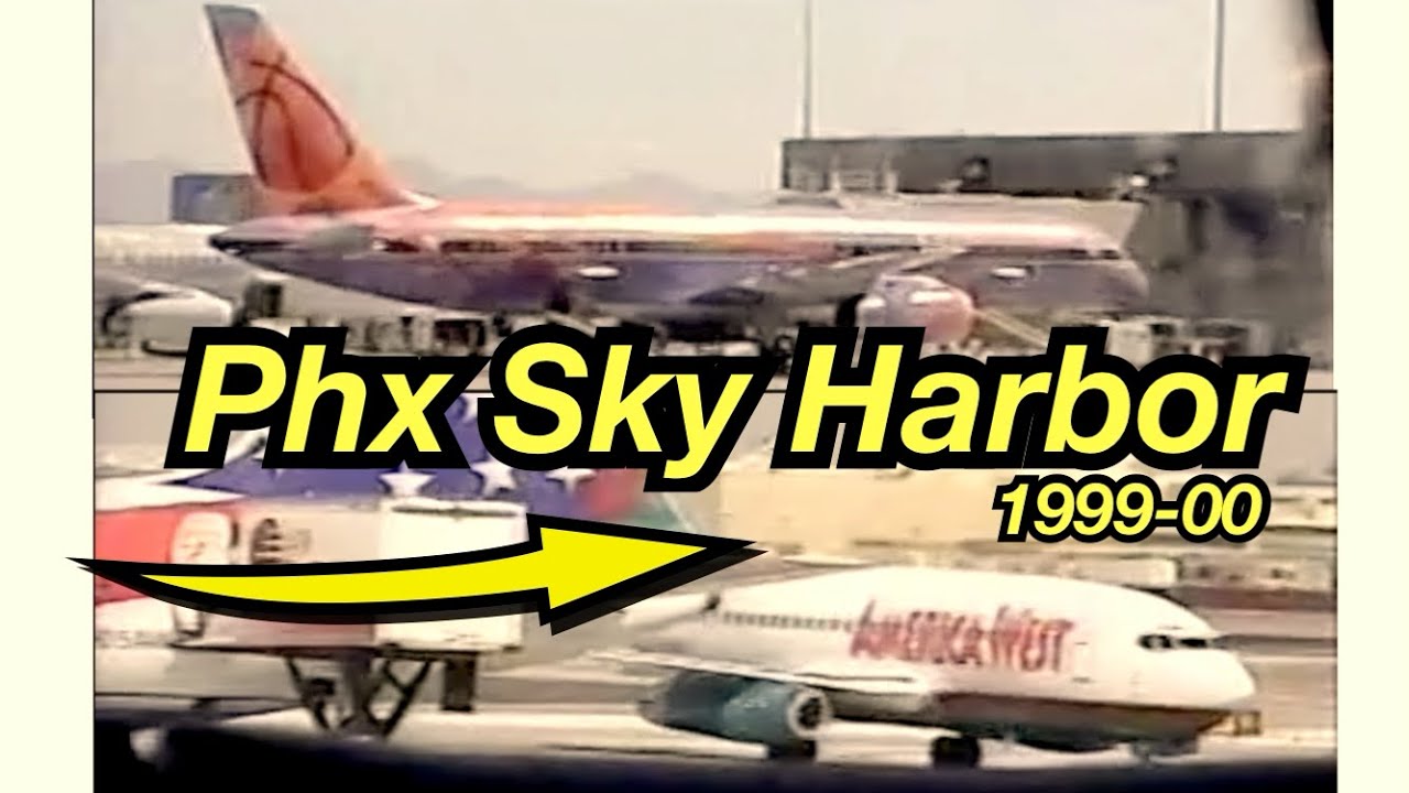 Nostalgic America West Airlines at Phoenix Sky Harbor Airport, 1999 and 2000!
