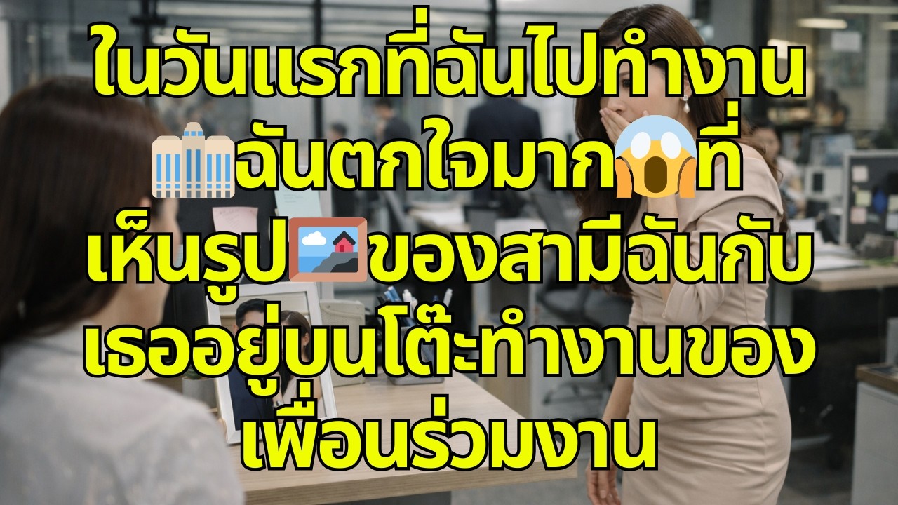 ในวันแรกที่ฉันไปทำงาน🏢ฉันตกใจมาก😱ที่เห็นรูป🖼️ของสามีฉันกับเธออยู่บนโต๊ะทำงานของเพื่อนร่วมงาน