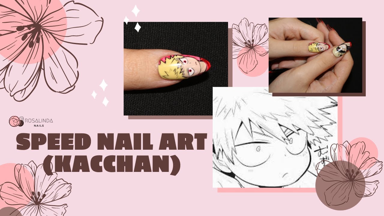 Speed Painting kacchan on nails {boku no hero academia} my hero academia