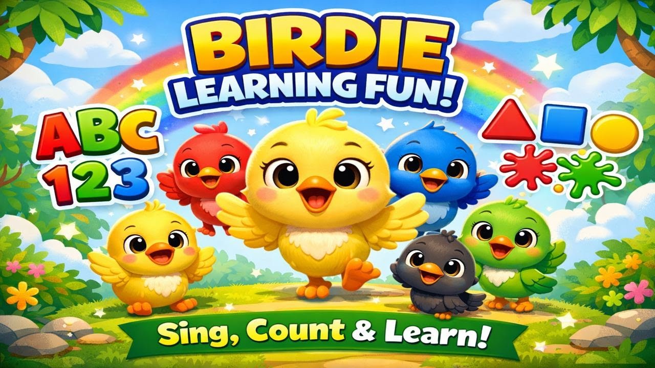 Bird Nursery Rhymes for Kids 🎵 | ABC, 123, Colors & Shapes | HappyToon Kids