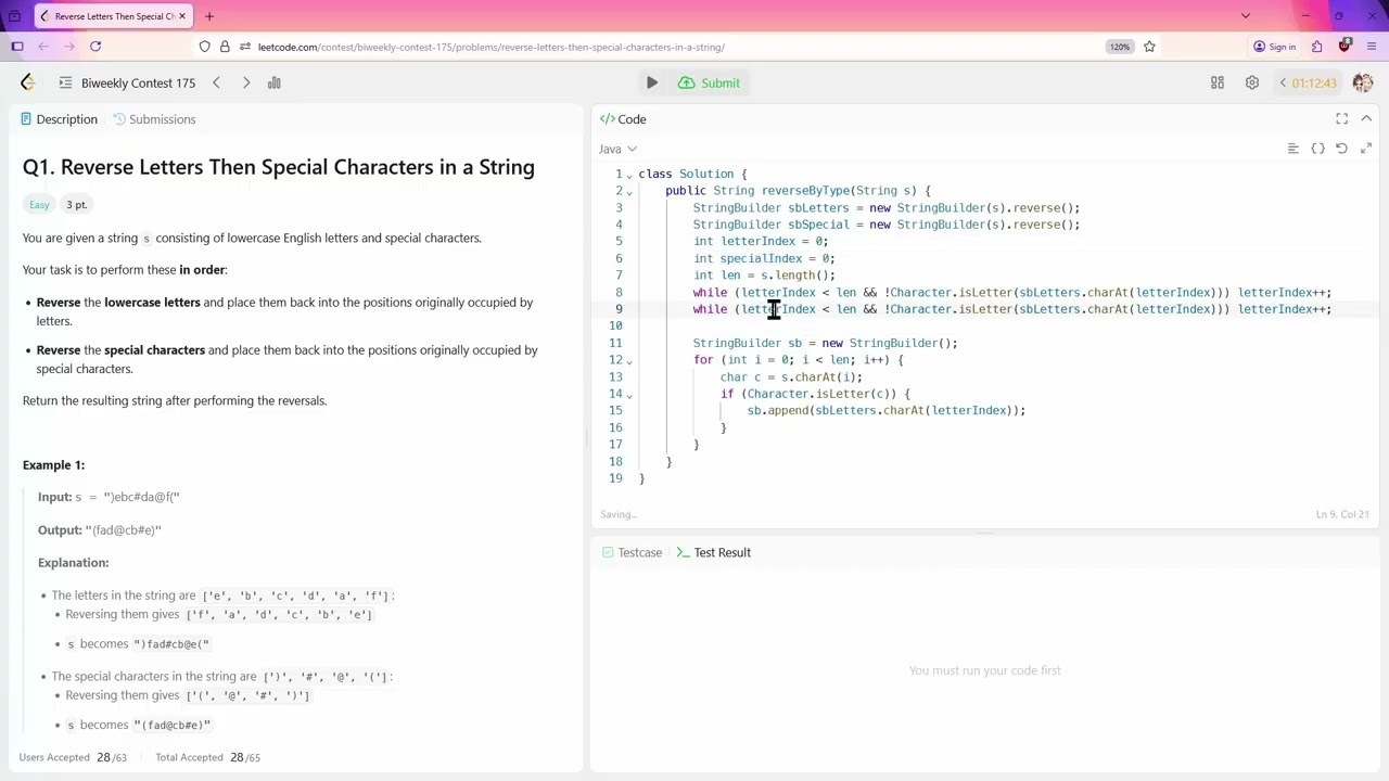 LeetCode 3823 | Reverse Letters Then Special Characters in a String || Java | AC | Biweekly | Guide
