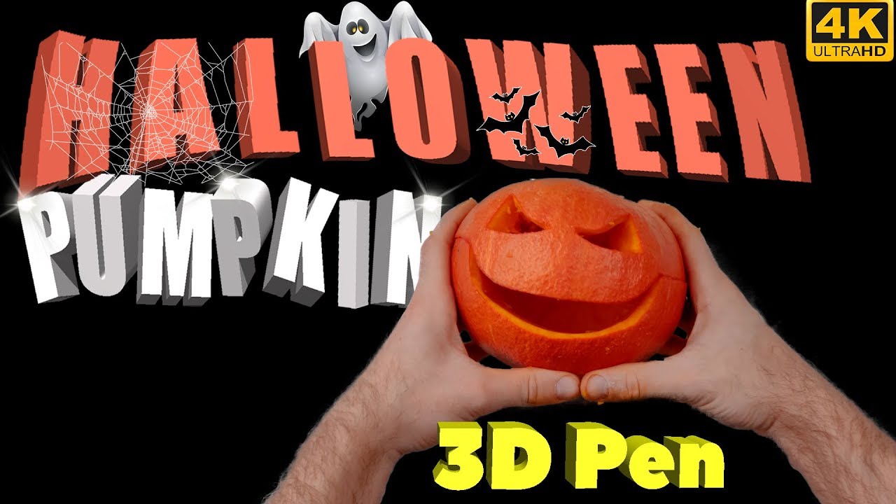 Halloween pumpkin (3D Pen Time-Lapse) How to carve amazing pumpkin