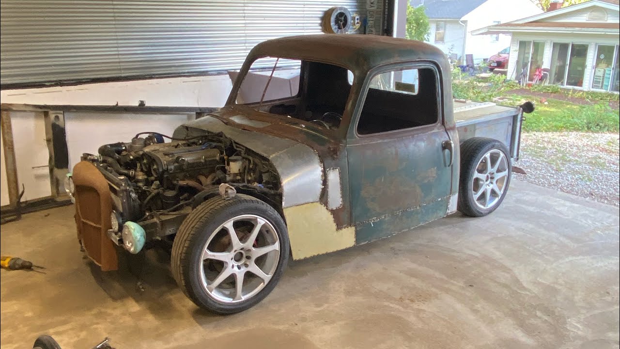 1953 Chevy body swapped Miata. Drift car build pt 3