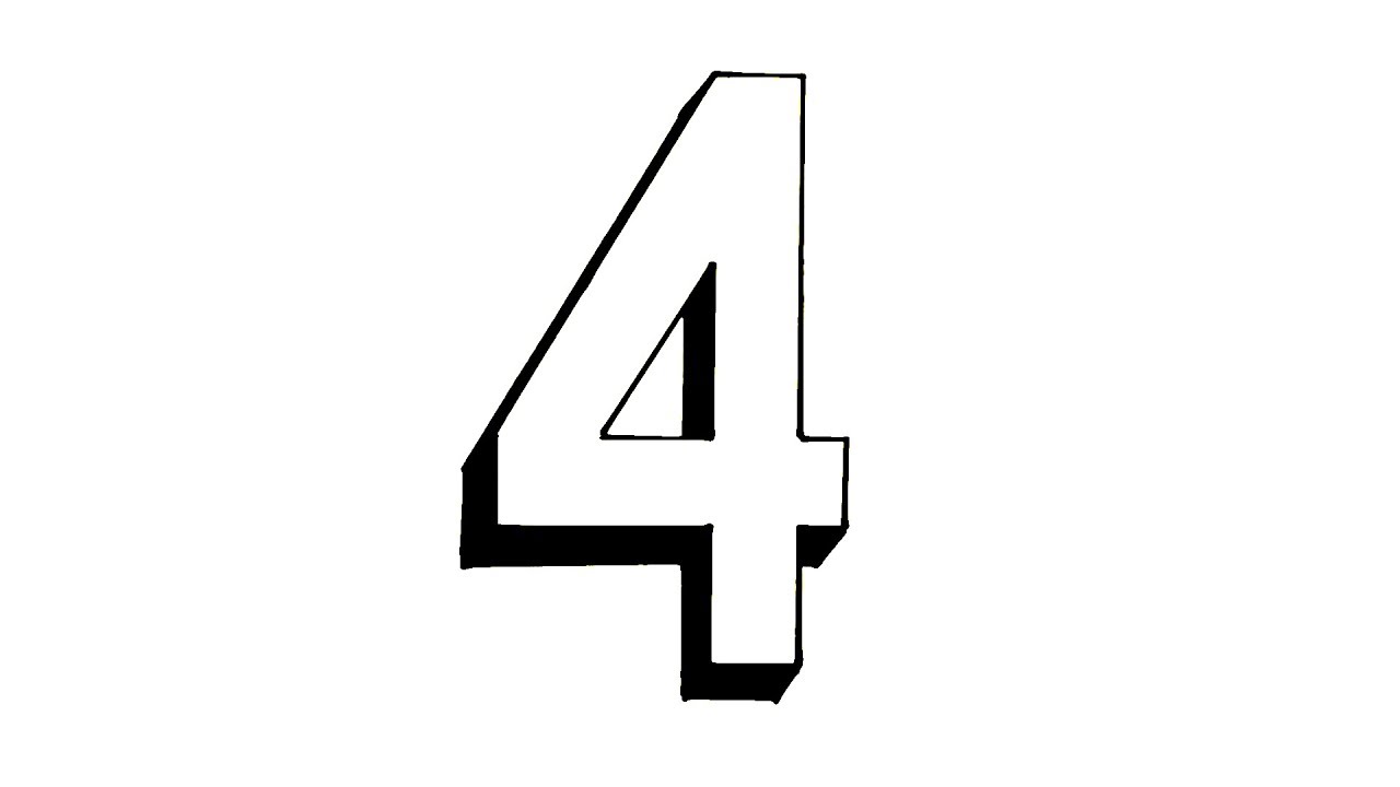 How to Draw the Number 4 in 3D