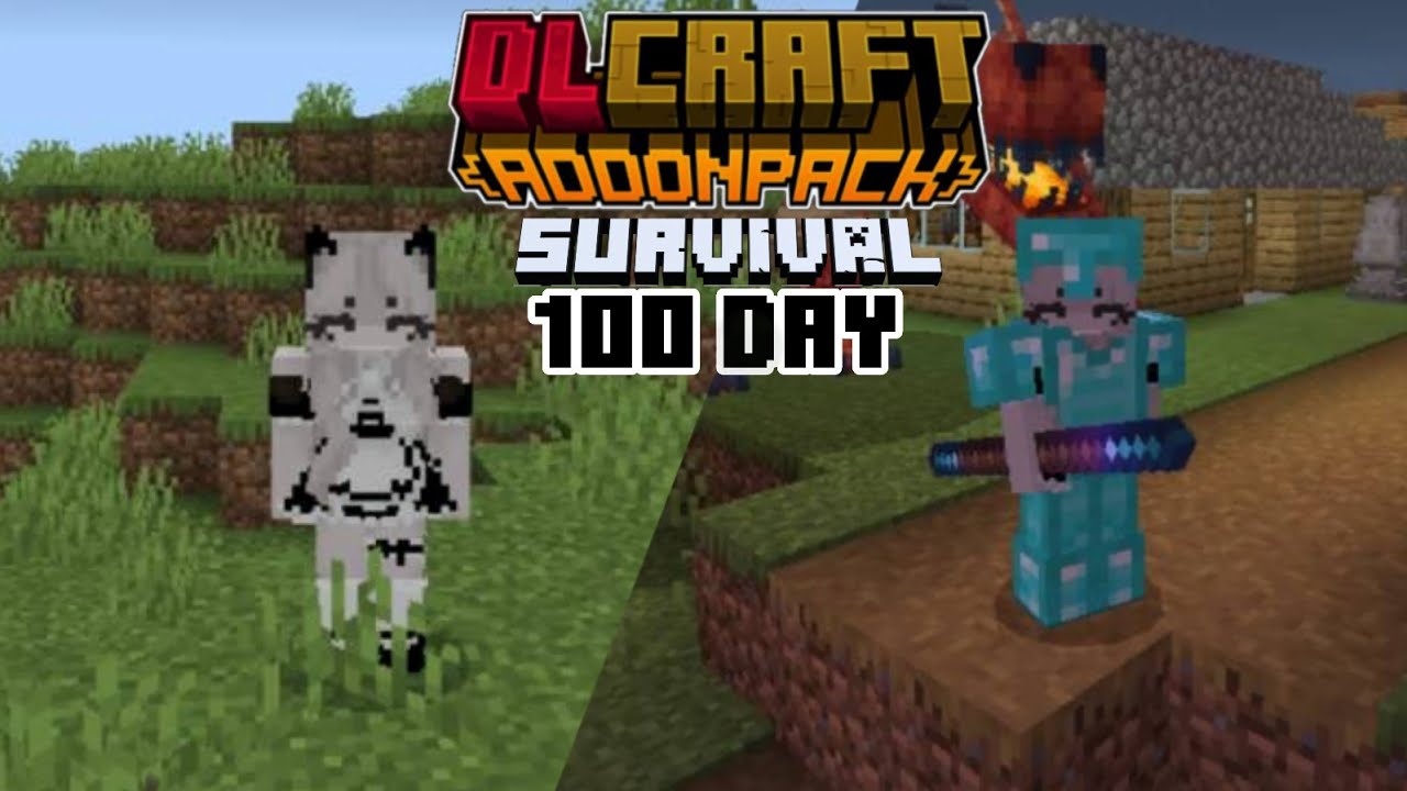 จะรอดไหม!? เอาชีวิตรอด 100วัน จากโลกแฟนตาซี!! | Minecraft pe 100Day DLCraft