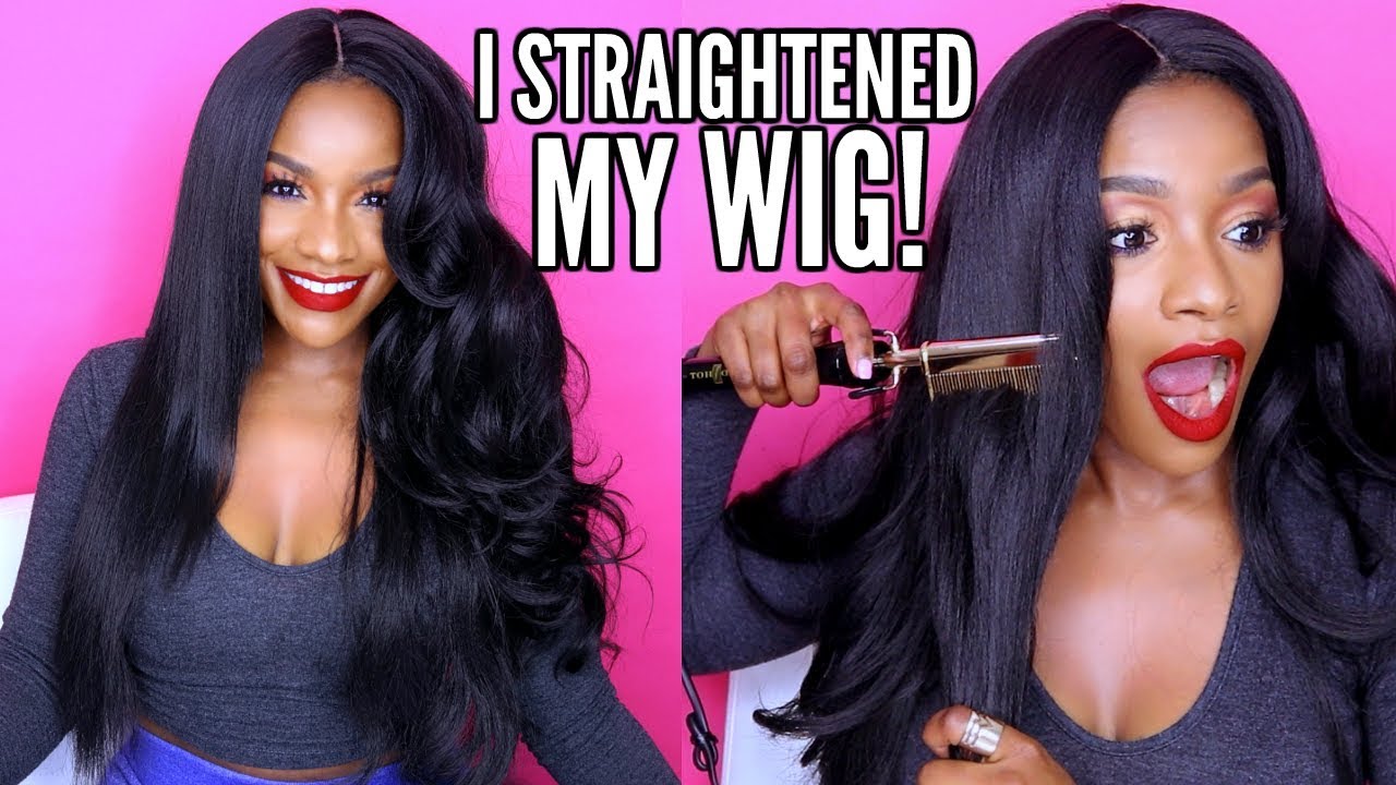I Straightened My $20 Synthetic Wig w/ a HOT COMB! Does It Work?