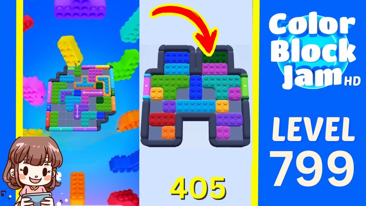 Color Block Jam Level 405 (799) Solution Walkthrough