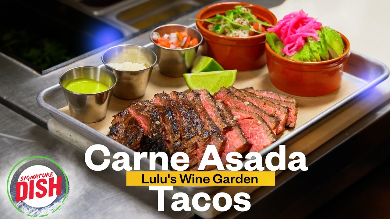 Watch LULU'S WINE GARDEN Grill Carne Asada Tacos with the Perfect Heat