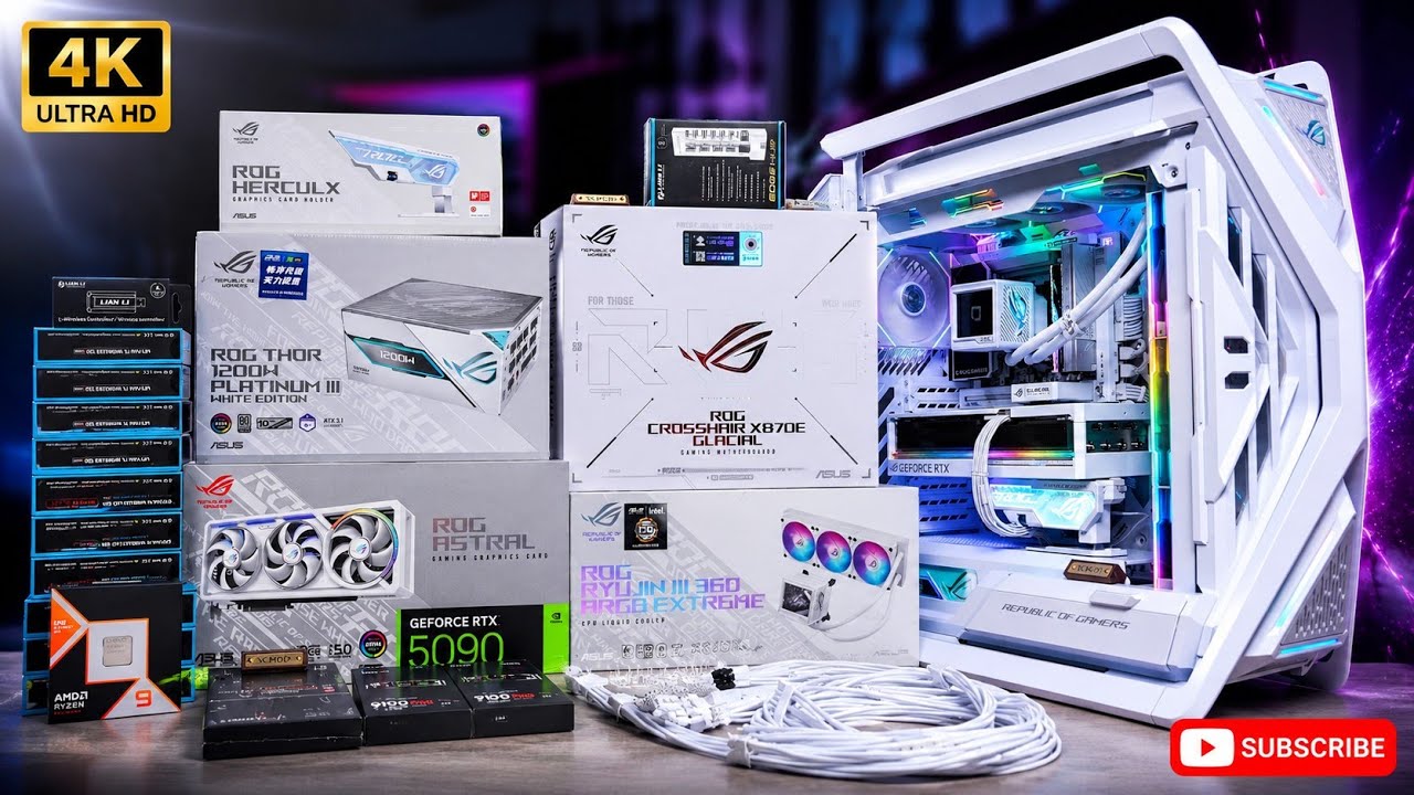 DREAM ASUS ROG ASTRAL RTX 5090 WHITE GAMING PC BUILD | RYZEN 9 9950X3D | ASUS ROG Hyperion GR701