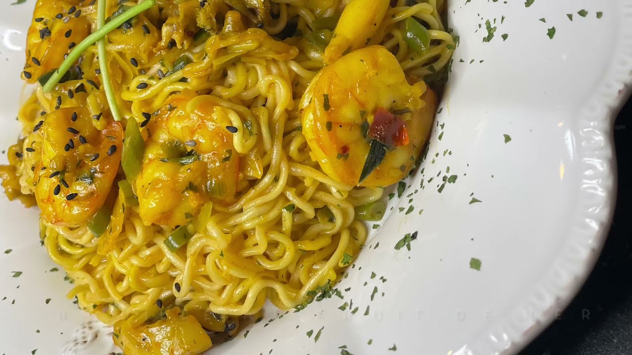 Nouille au fruit de mer et scampi 🦐         Rapide et facile à réaliser