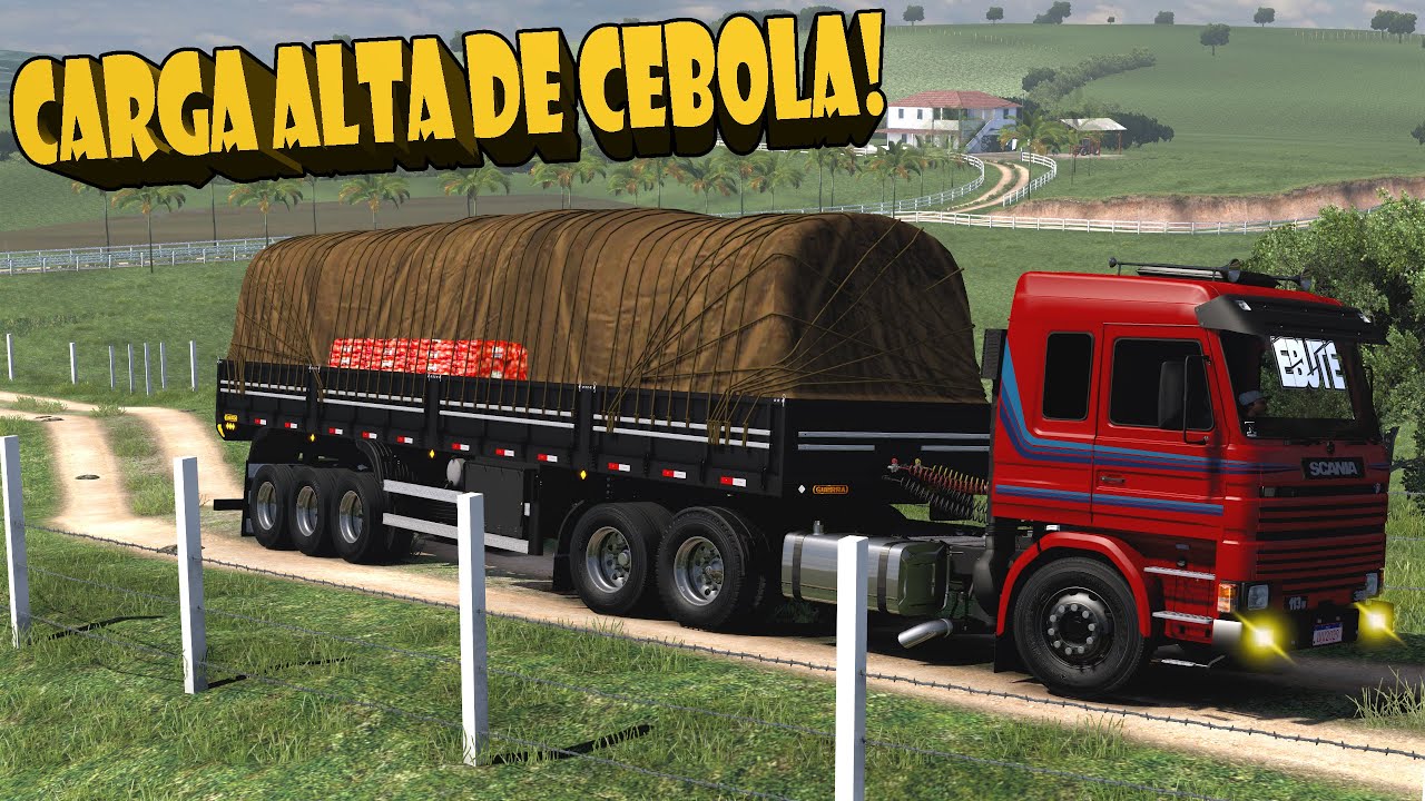 SAINDO DA FAZENDA NA SCANIA 113 CARREGADA DE CEBOLA - ETS 2 MODS