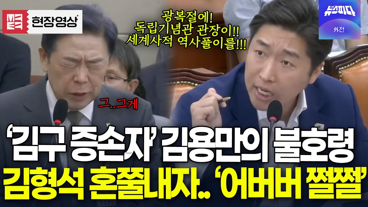 독립기념관 김형석 관장 혼쭐내는 '김구 증손자' 김용만 의원