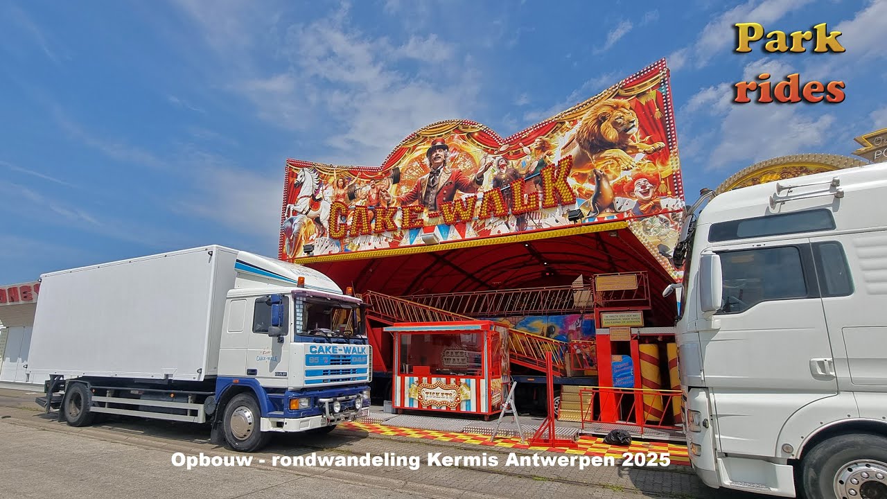 Opbouw Foor Antwerpen - Wandeling Kermis Antwerpen Sinksenfoor 31-5-2025