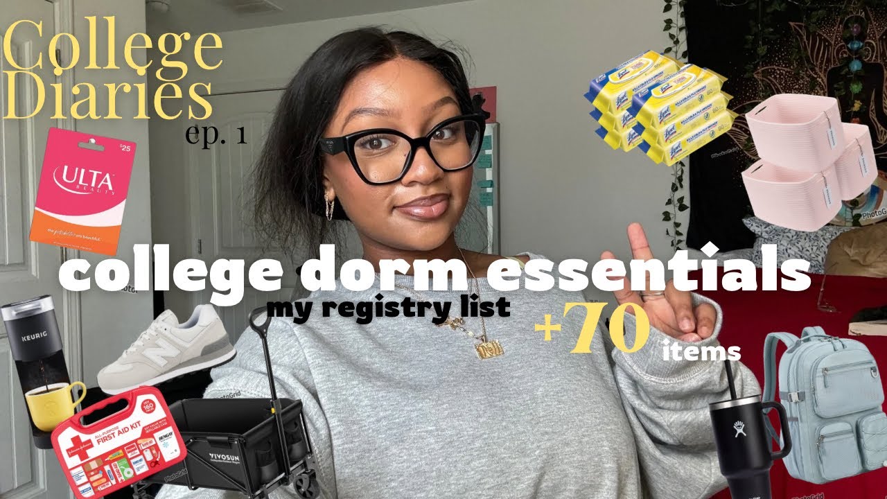 WHAT TO BRING TO COLLEGE: my college registry list, dorm essentials, packing list
