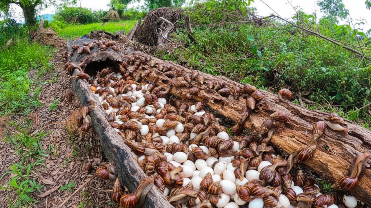 Primitive Life: Finding Giant Snails and Duck Eggs in Hollow Log