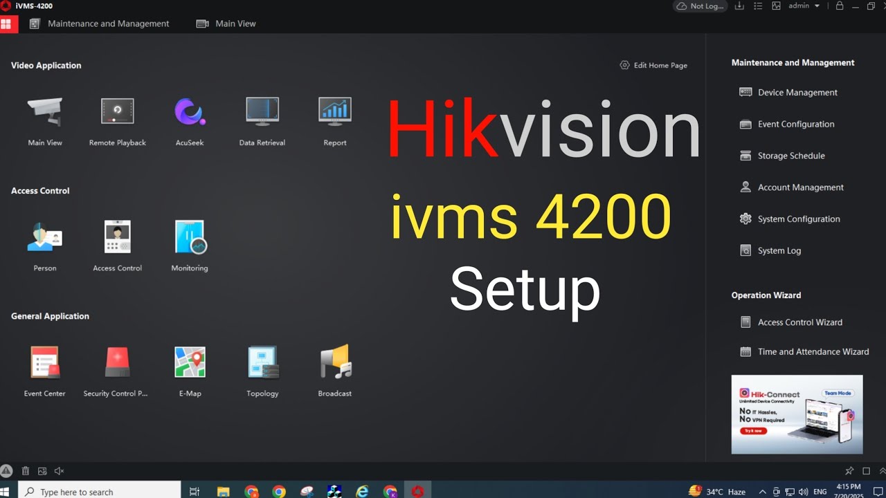 Hikvison IVMS 4200 Full Setup | Hikvison NVR access other network ivms 4200 setup | hikconnect setup