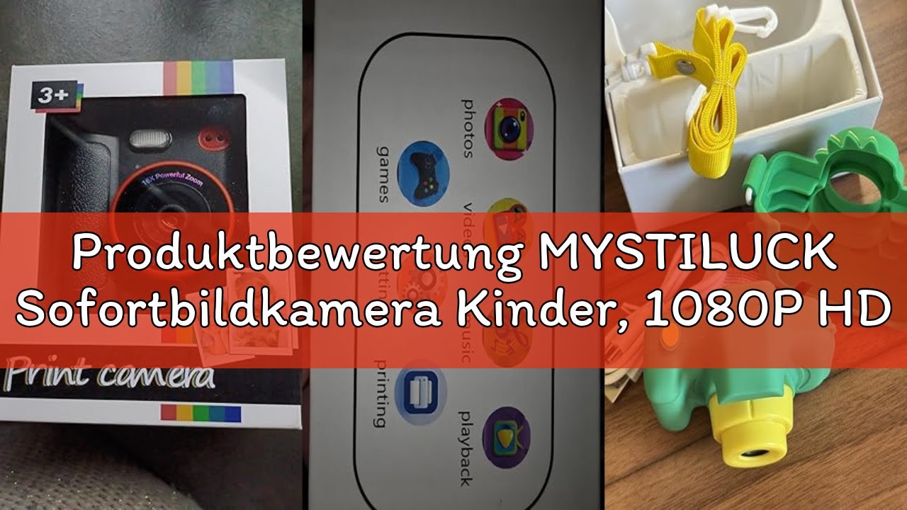 Produktbewertung MYSTILUCK Sofortbildkamera Kinder, 1080P HD Kinderkamera Sofortbildkamera mit 32GB