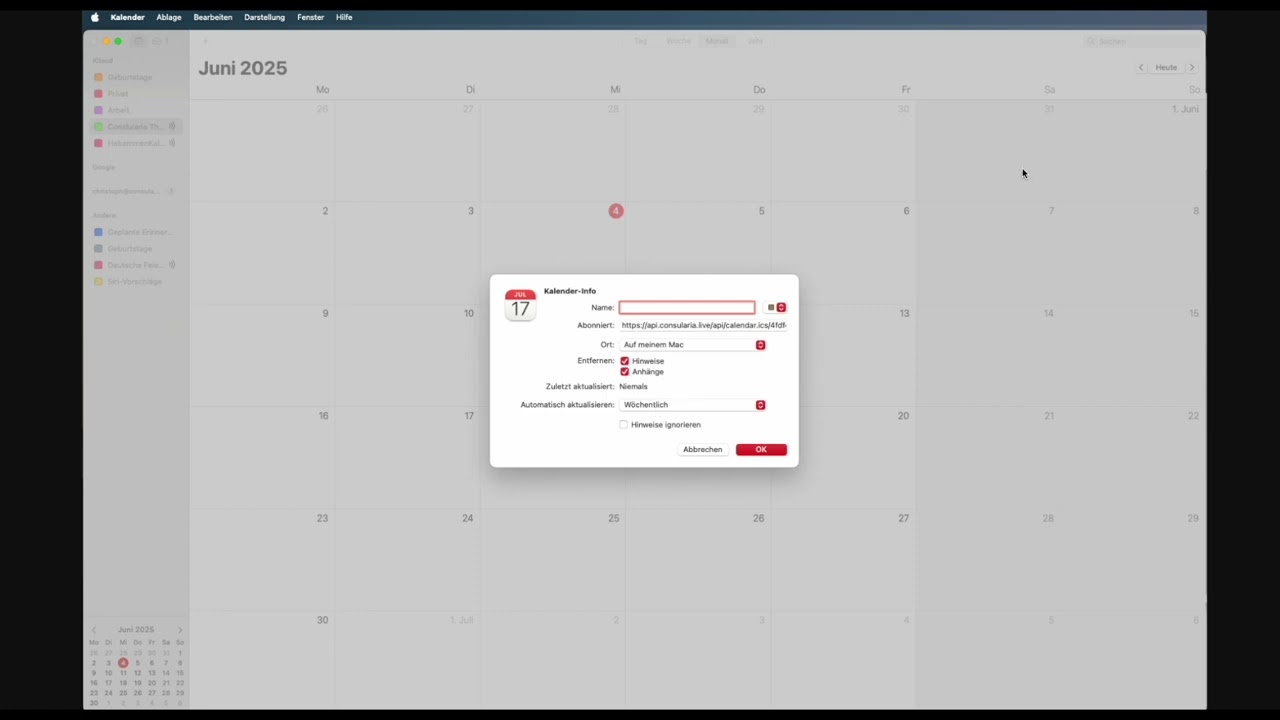 Die Kalender-Integration von Consularia Live