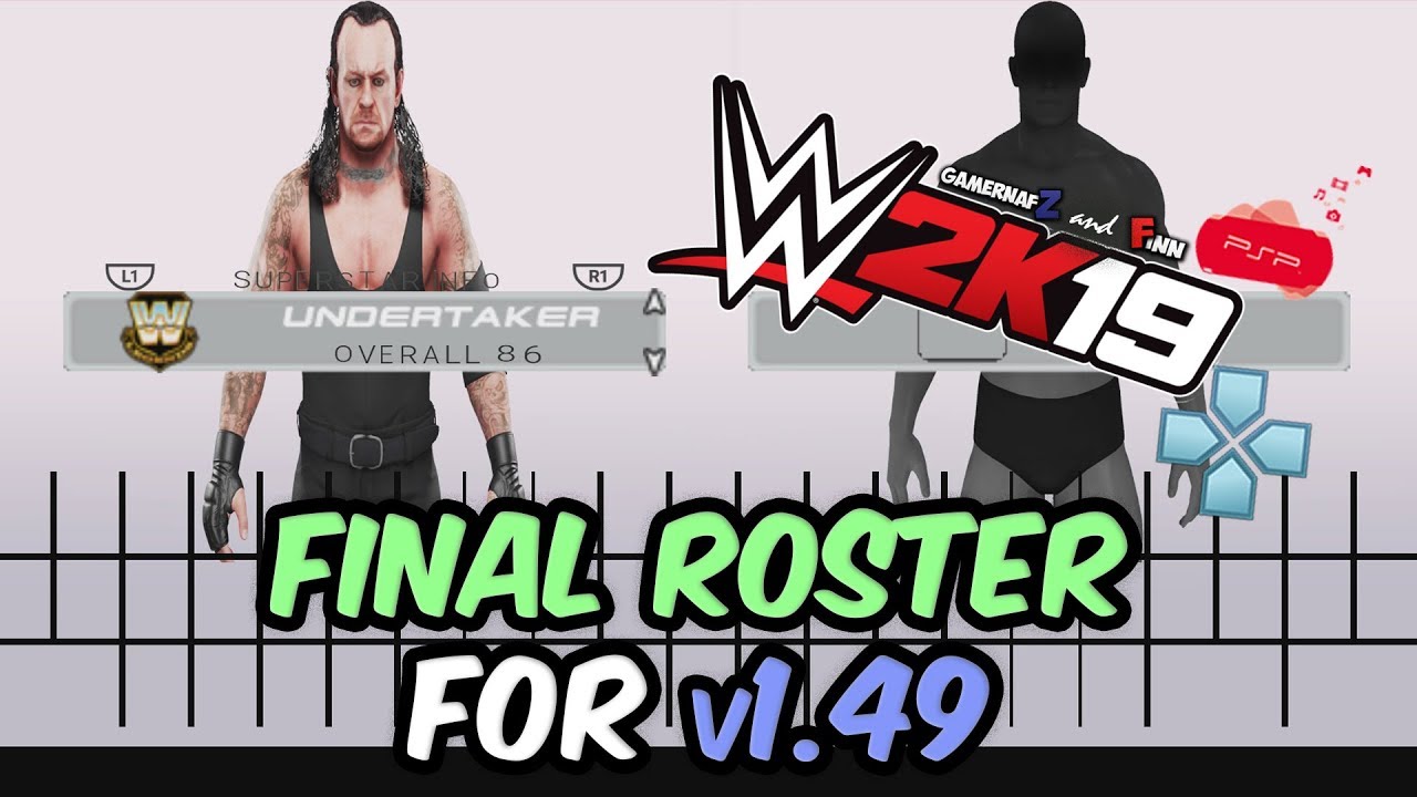 WWE 2K19 PSP, Android/PPSSPP - Final Roster for v1.49