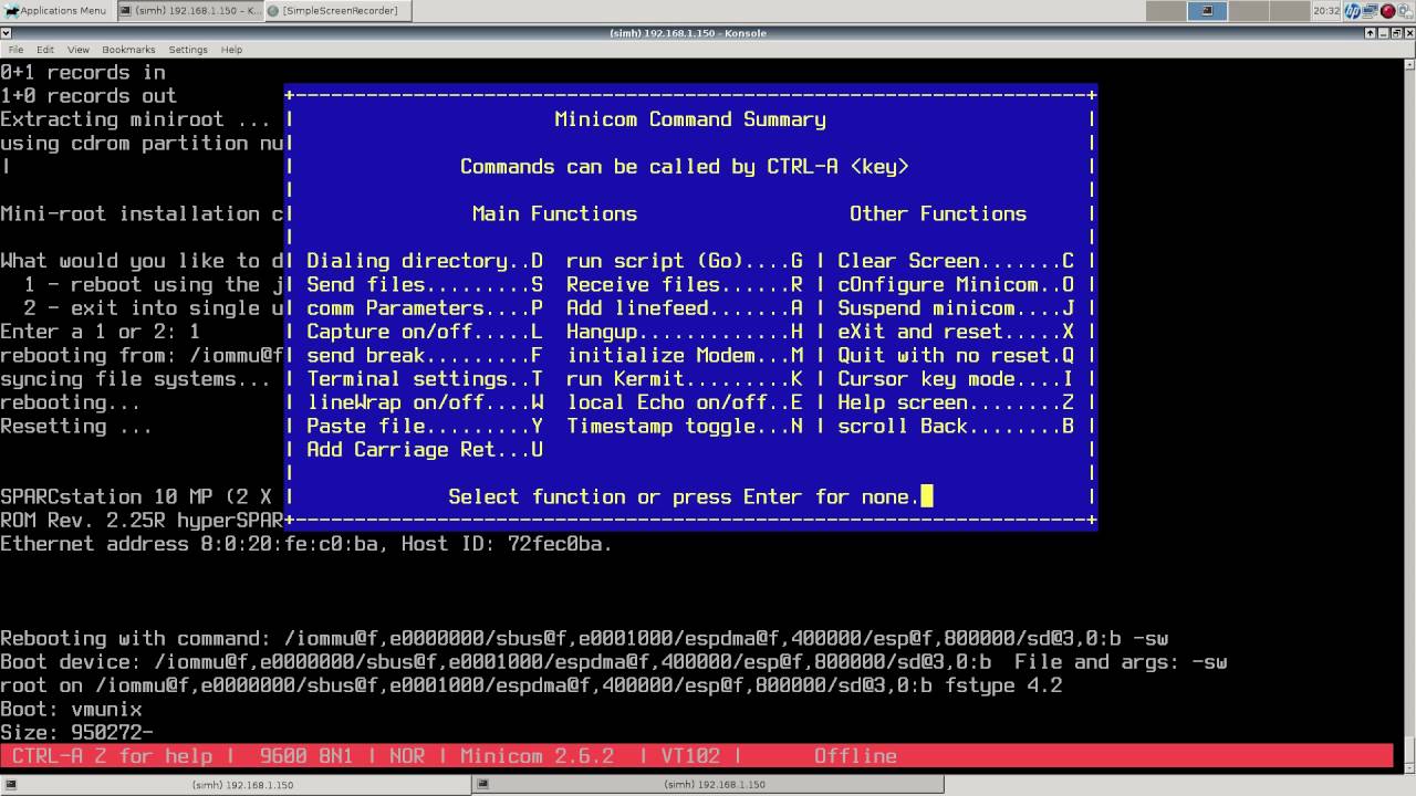 Installing SunOS 4.1.4 on a SPARCstation 10