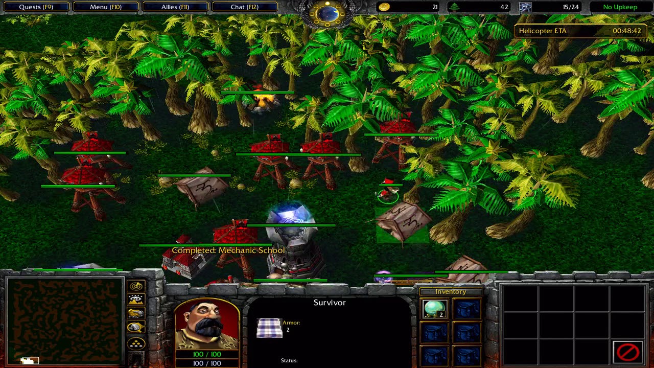 Warcraft 3 Frozen throne - Jurassic park survival final (Easy 1-4) 60 Min