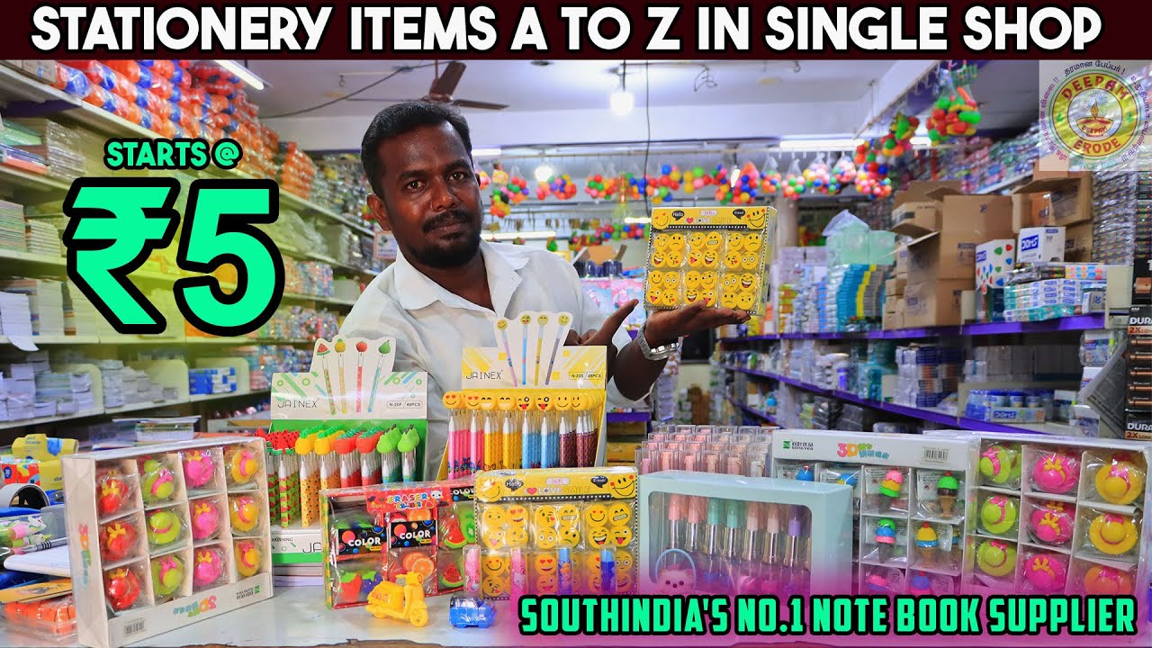 Stationery Items A to Z | பாதிக்குப் பாதி விலையில் | Pen , Pencil, Crayons, scale, Rubber,NoteBooks