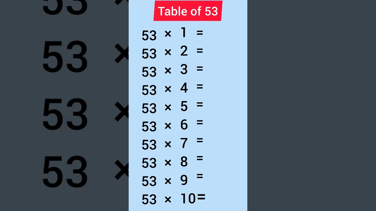 Table of 53 #shorts #education #subscribe #maths