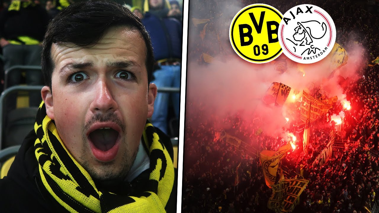 DORTMUND ATMOSPHERE, FLARES & CARNAGE as AJAX WON 3-1 at SIGNAL IDUNA PARK