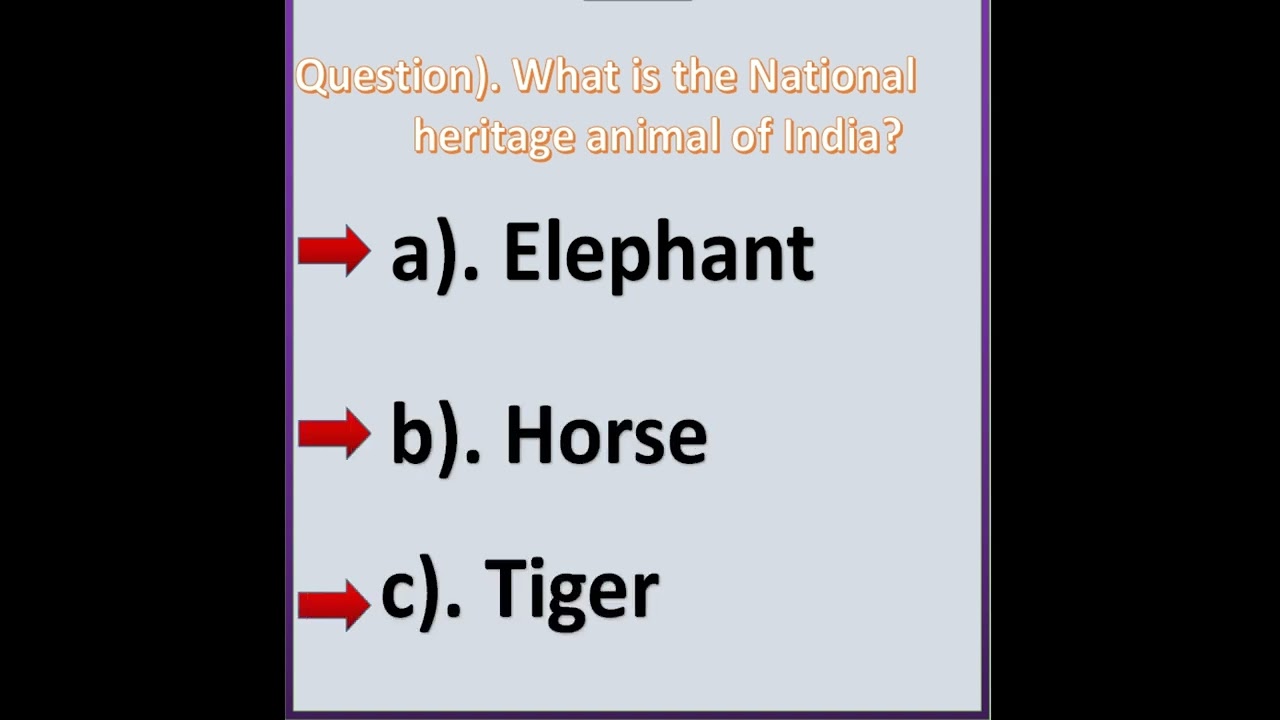 National heritage animal of India........ (Guess the correct answers)