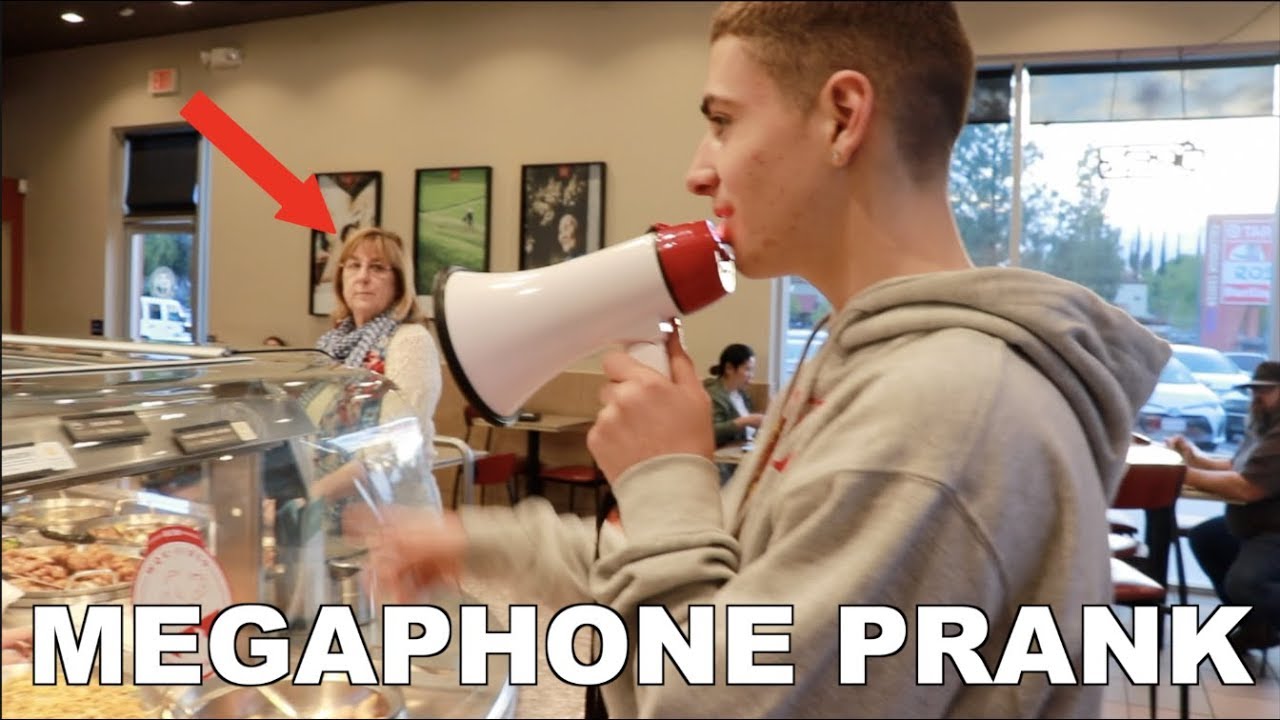 SCREAMING AT PEOPLE THRU MEGAPHONE PRANK | Zach Clayton