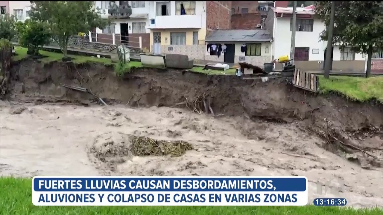 Las fuertes lluvias de Ecuador provocaron aluviones y viviendas colapsadas