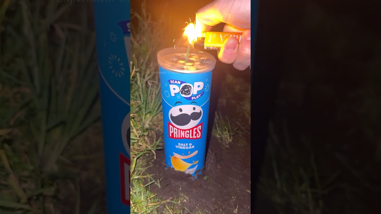 Pringles fireworks #shorts #firework #trick #newyear #newyear2025