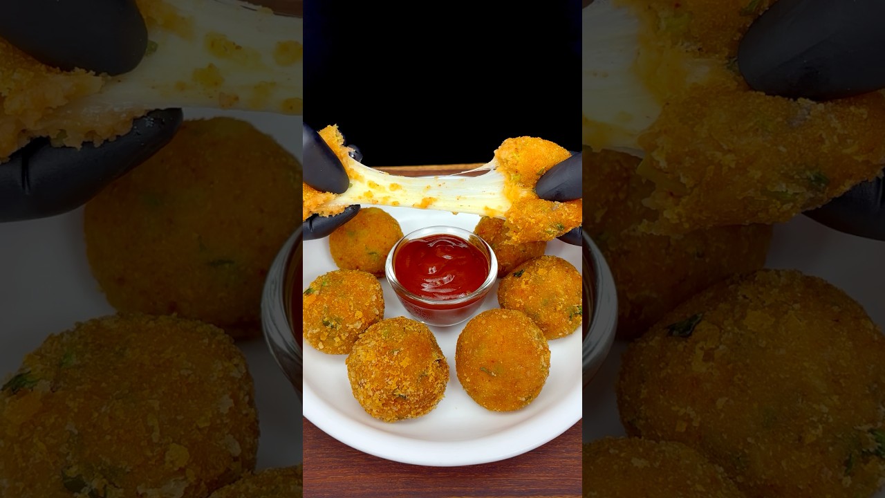 Instant potato Cheese Balls 😋 Wait for end || #asmr #aloo #shorts #potatocheeseballs #aloorecipe