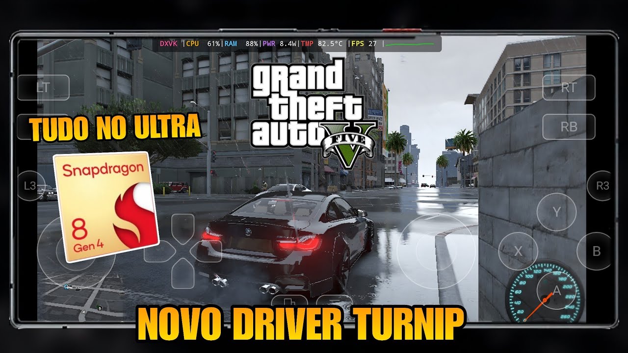 GTA 5 ULTRA REALISTA NO POCO F7 TA UM ABSURDO! NOVO DRIVER TURNIP RODEI TUDO NO ULTRA LISO!