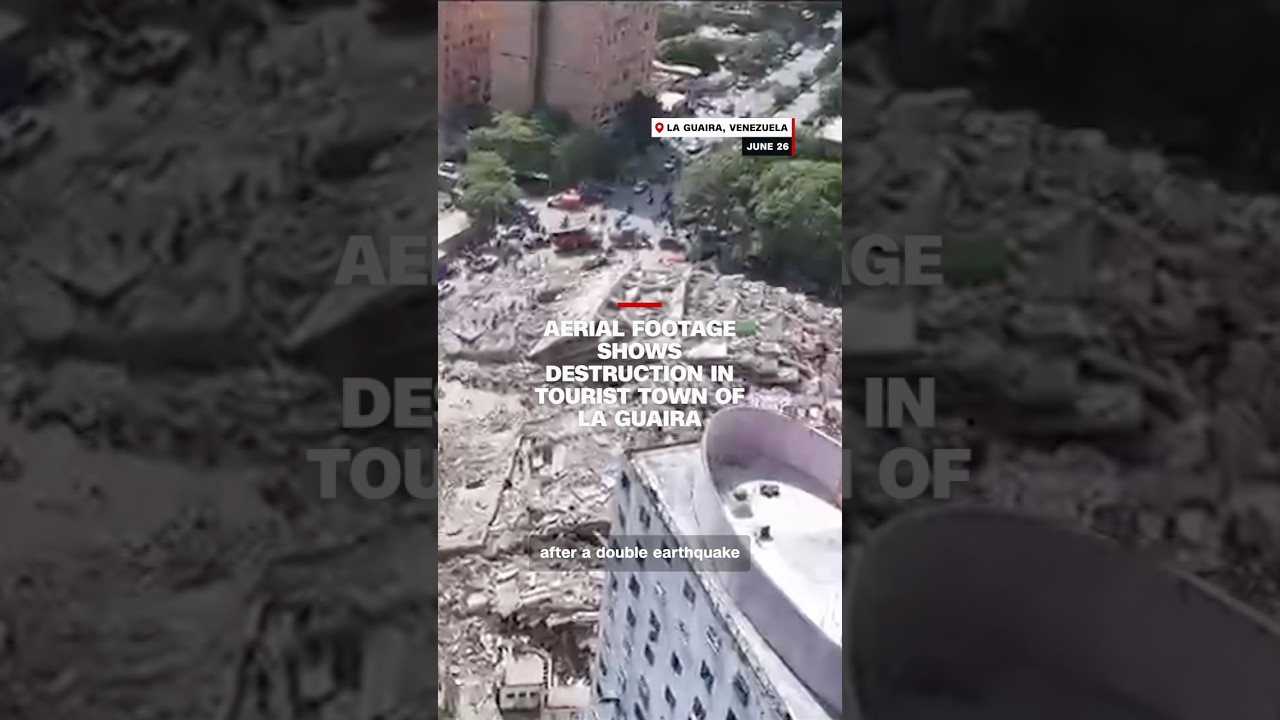 Aerial footage shows destruction in tourist town of La Guaira