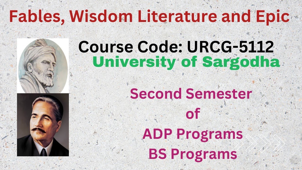 Fable , Wisdom Literature and Epic | Sargodha University | Course Content and Questions