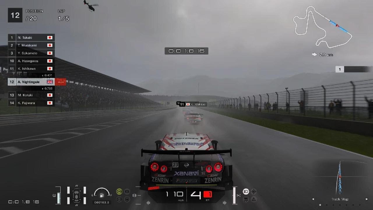 '08 #24 Xanavi Nissan GT-R @Autopolis in pouring rain - Gran Turismo 7