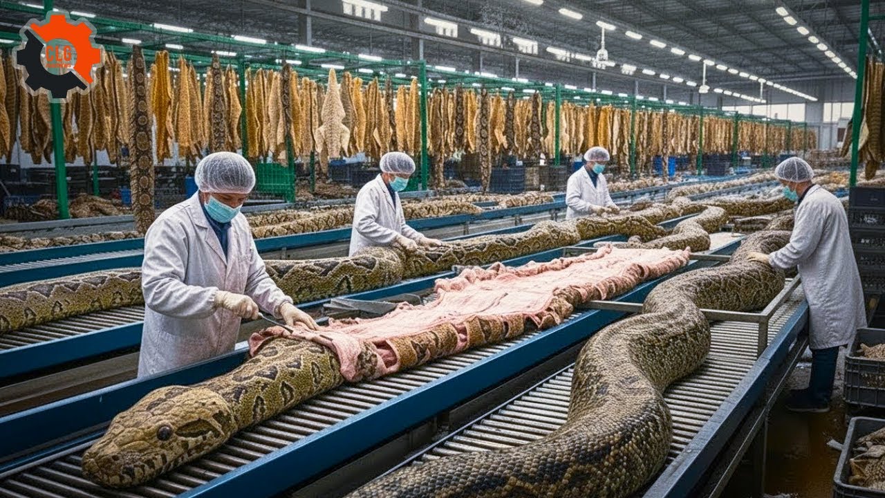 Inside Modern Boa Anaconda-Leather Factory: From Boa Anaconda Skin to Luxury Bag (Full Process)
