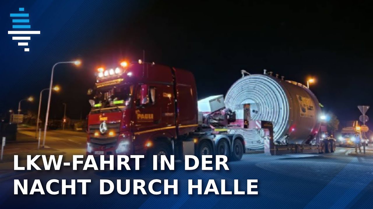 Mysteri&ouml;ser Beh&auml;lter f&uuml;r die Leunawerke: Schwertransport zuckelte durch Halle