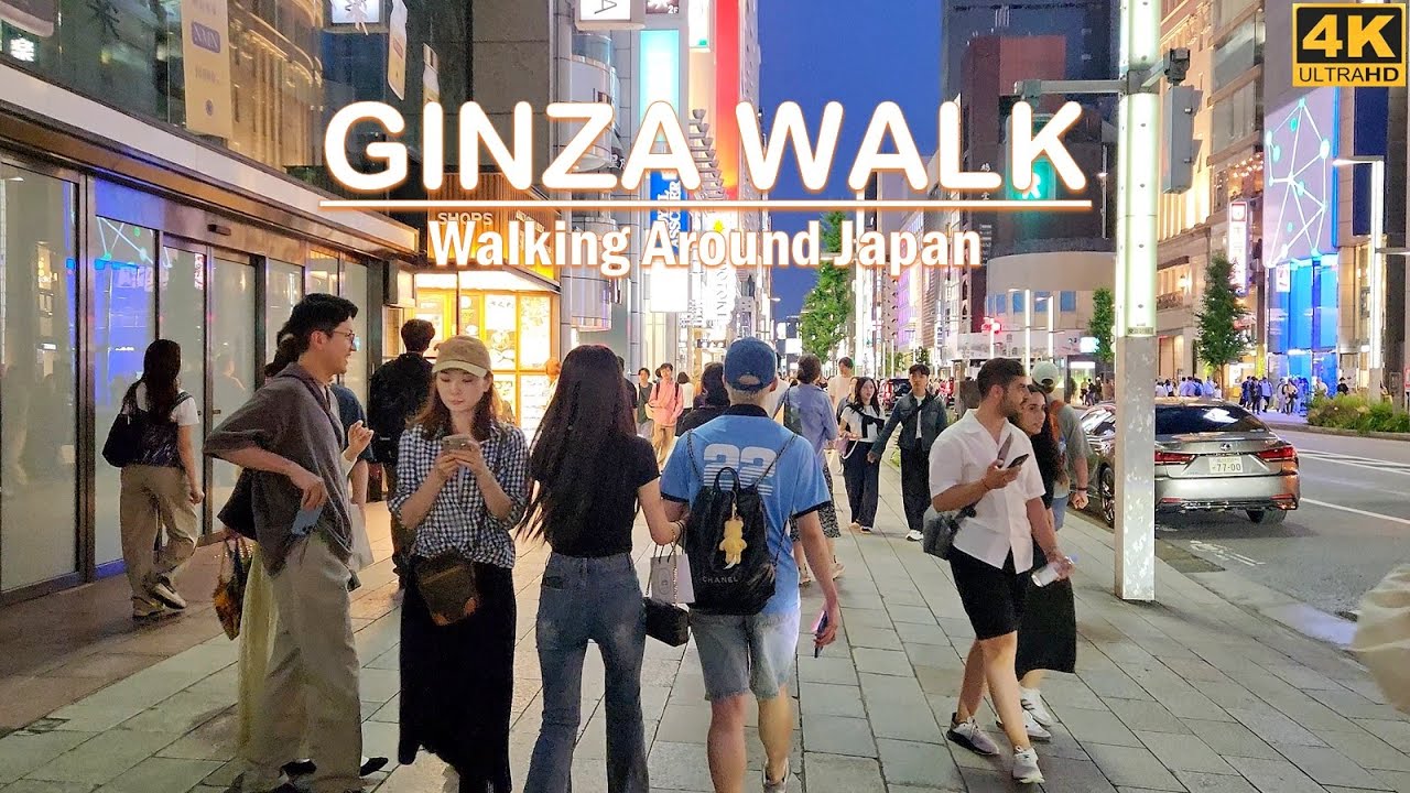 Night walking around at GINZA - JAPAN❗ Shopping Area in Tokyo Jepang ❕ [Video 4K by Samsung S22]