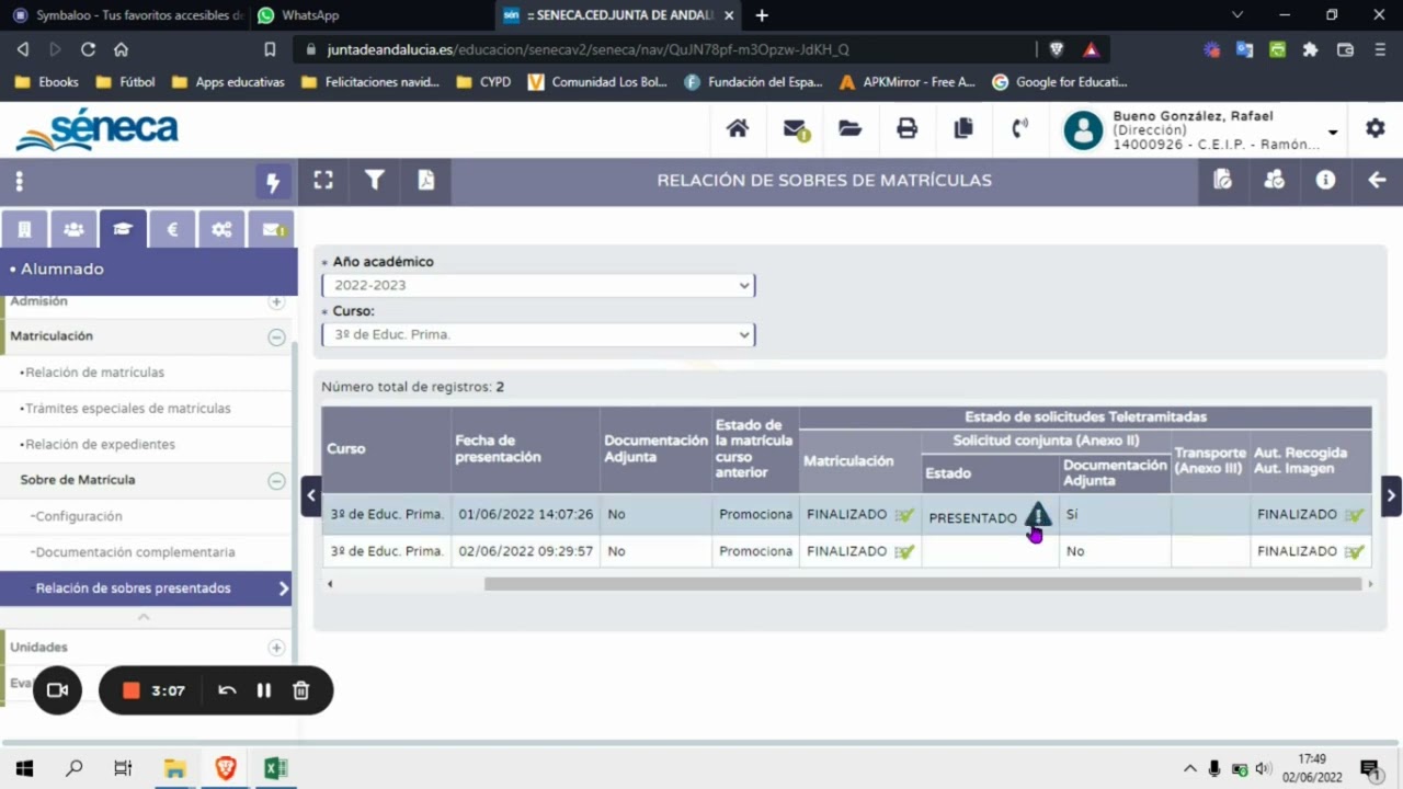 Consolidación masiva matrículas electrónicas
