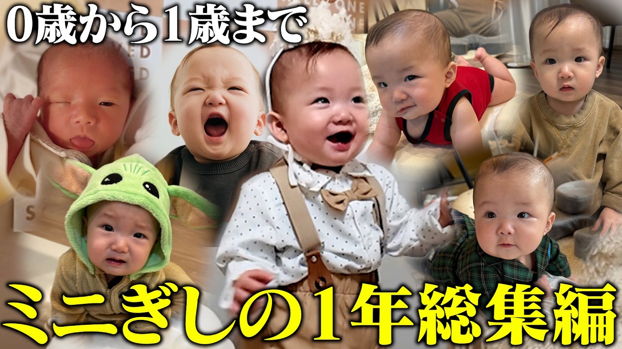 【忙しい人向け】産まれてから1歳になるまでのミニぎしを総集編にしたら成長感じすぎてヤバい！